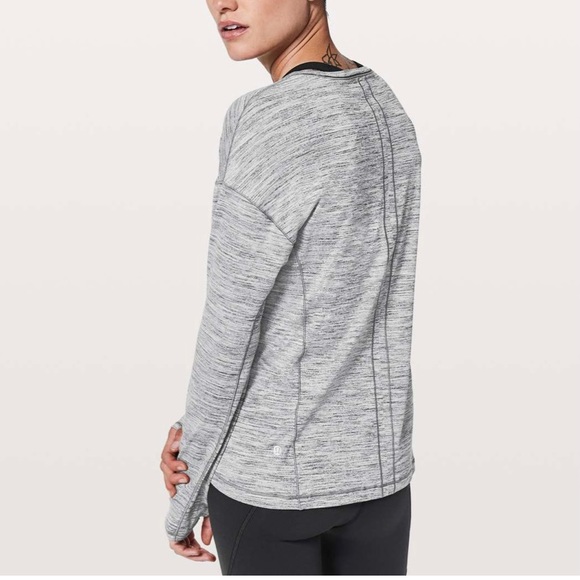 Lululemon Sweat Embrace Long Sleeve - Space Dye Camo Seal Grey Deep Coal - Picture 2 of 12